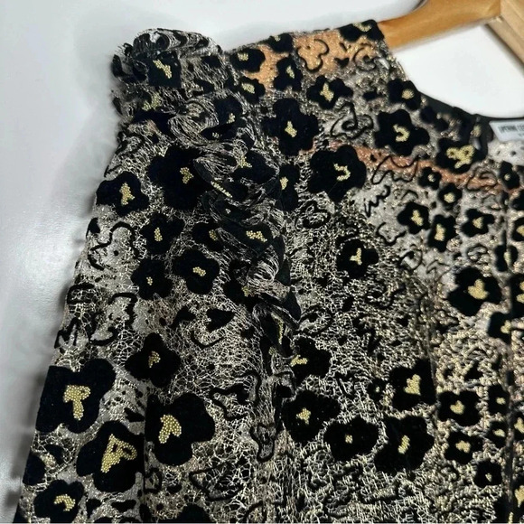 Opening Ceremony Glittered Flocked Corded Lace Mini Dress Size 4 - Picture 4 of 14